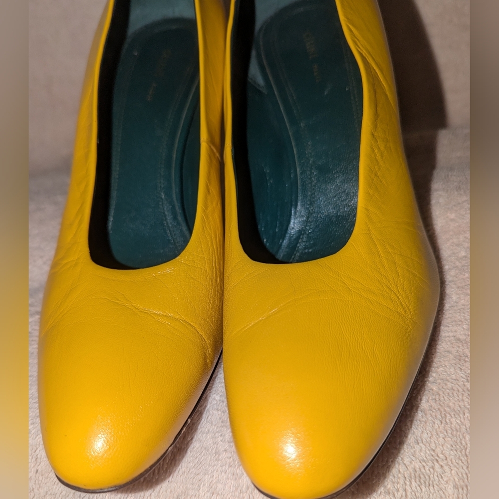 Celine Phoebe Philo Yellow Leather Heels. 36.5 - Picture 8 of 10